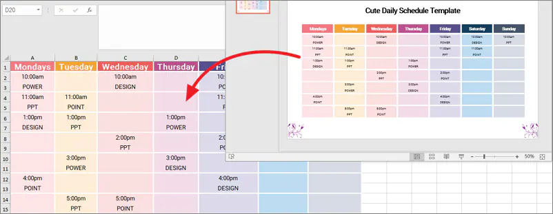 copy ppt to excel