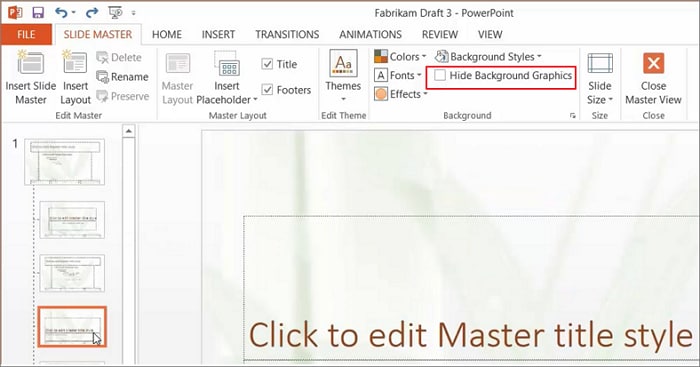 remove background graphics in powerpoint