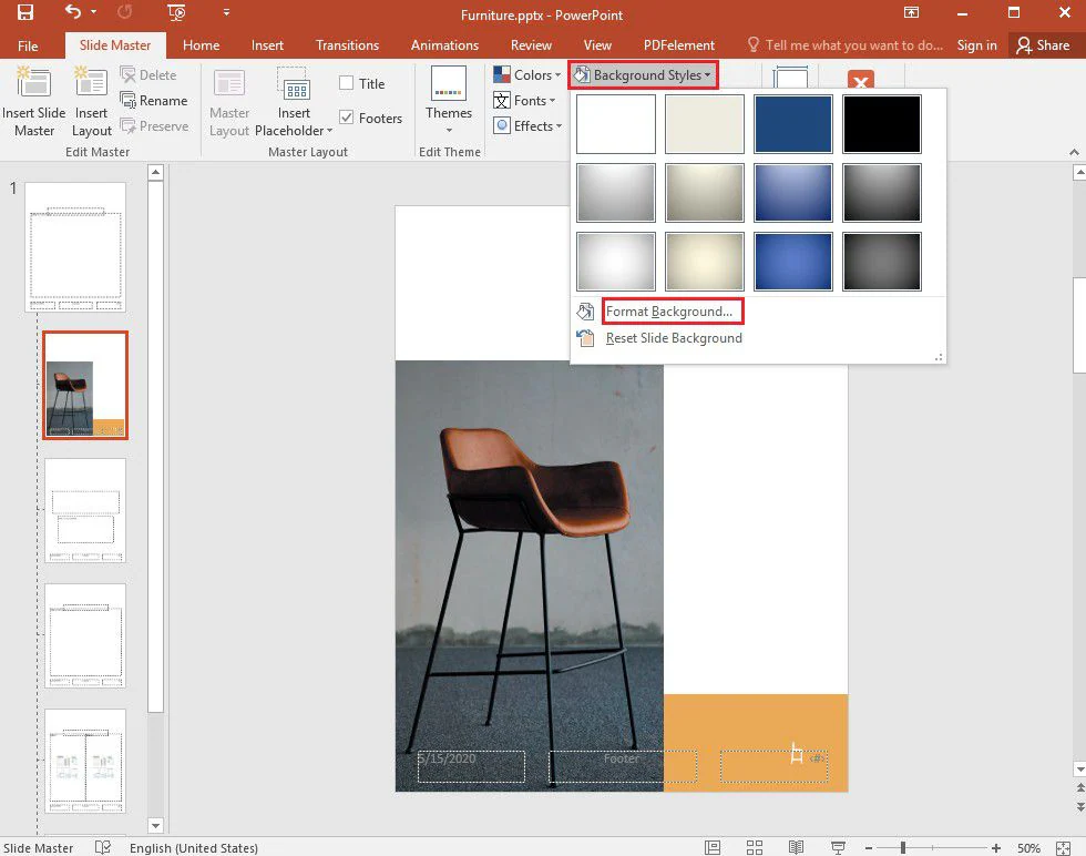 powerpoint for mac inserting a picture as a footer