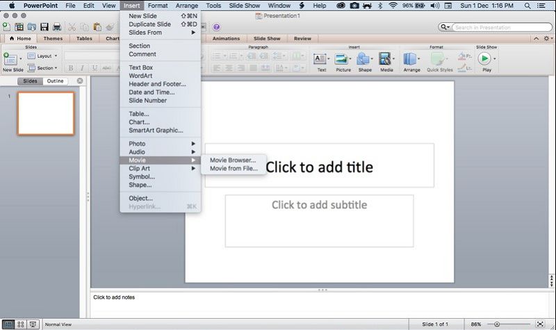 set template font powerpoint mac