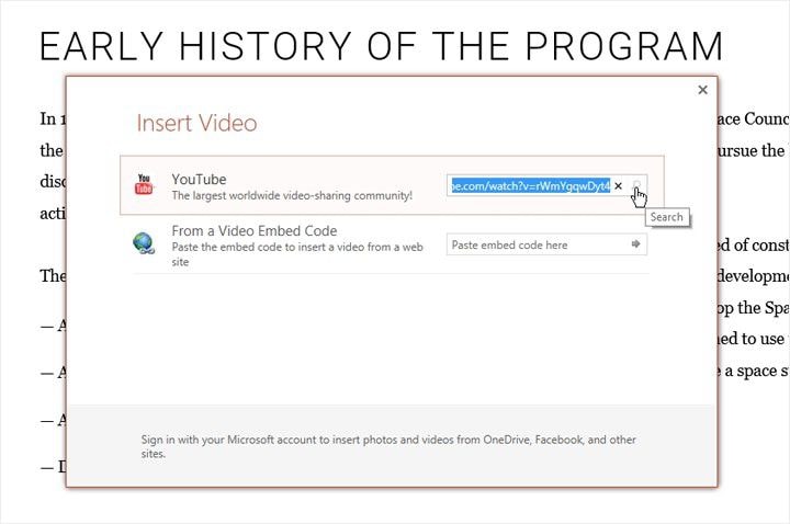 how to embed a youtube video in powerpoint