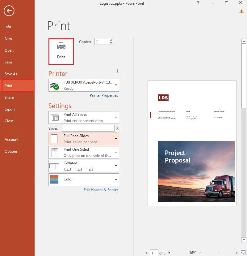 print to pdf powerpoint for mac