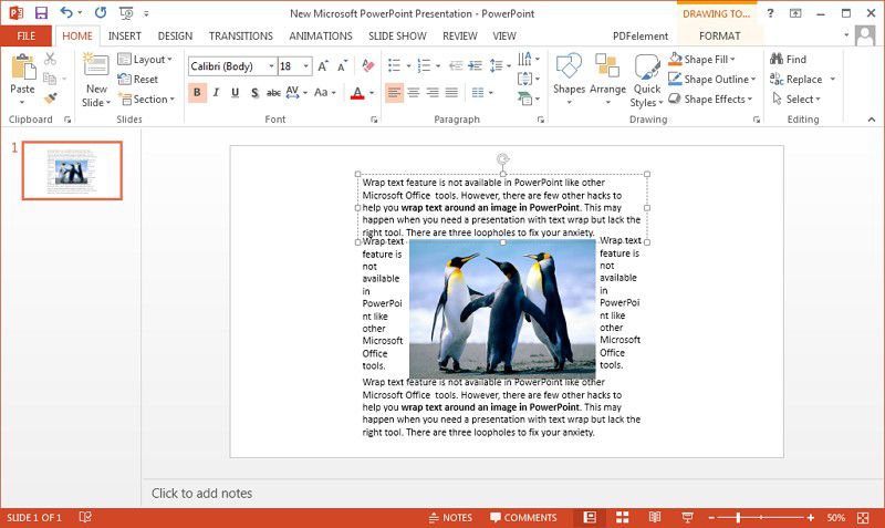 wrap text in powerpoint