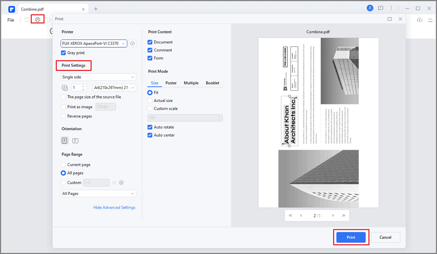 Imprimir varios archivos PDF