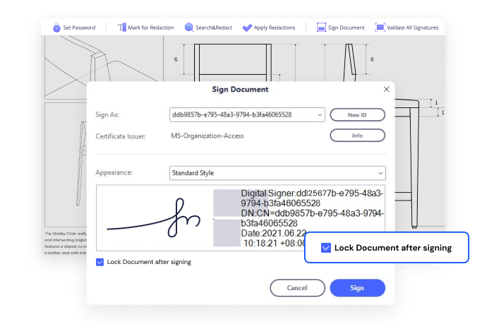 digitale unterschrift zum schutz von pdf-dateien