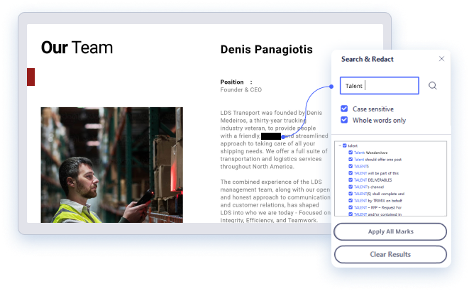 Create Multiple Redactions with Search