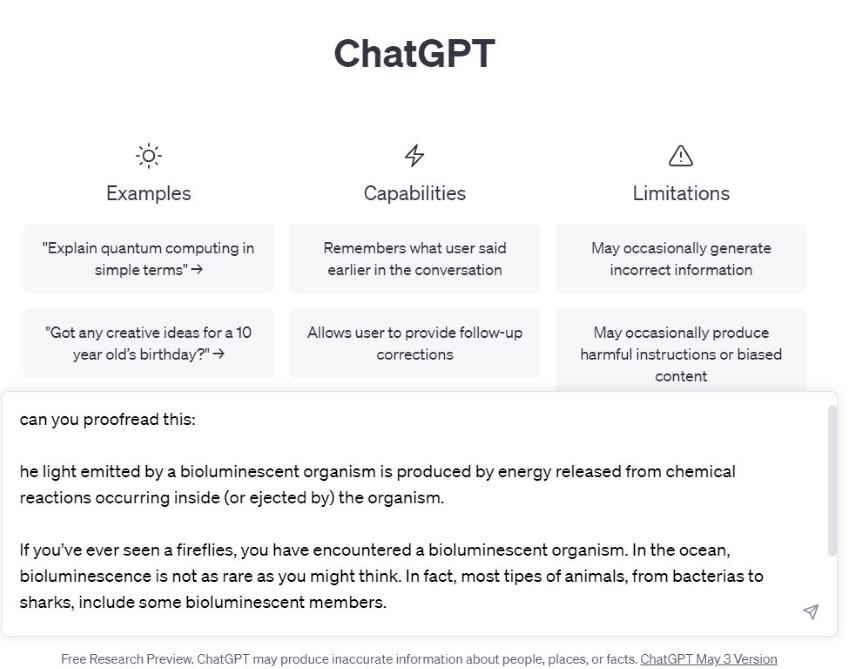 chatgpt proofreading