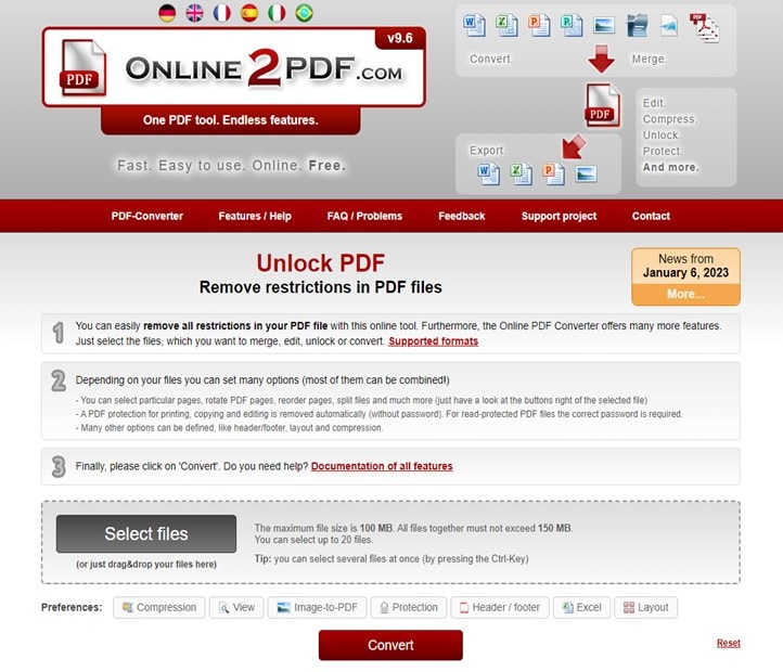 online2pdf restriction remover