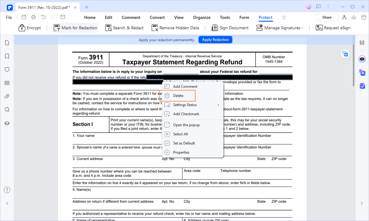 unredact pdf