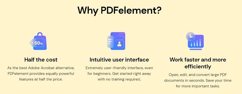 a screenshot of PDFelement's benefit