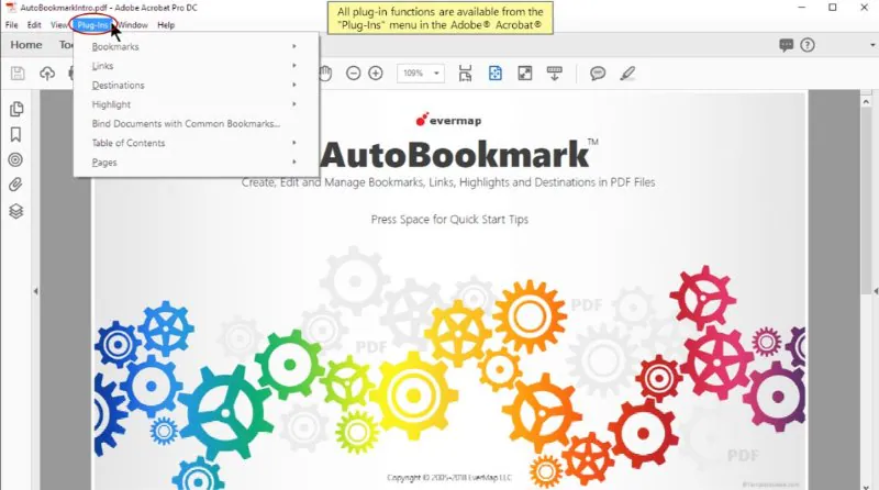 adobe acrobat autobookmark plugin