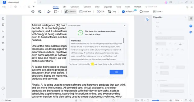 ai written content detected