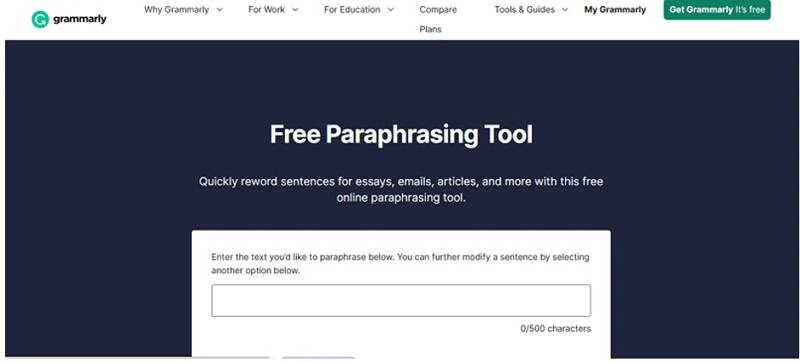 parafraseando com grammarly