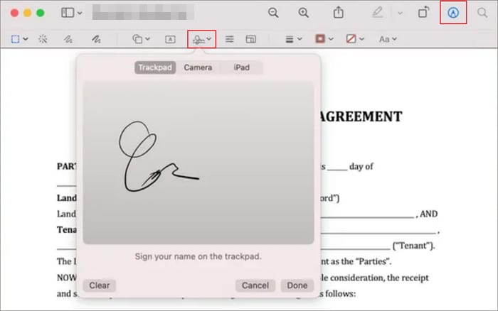how to add signature to pdf mac