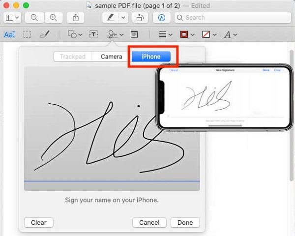 add signature to pdf mac