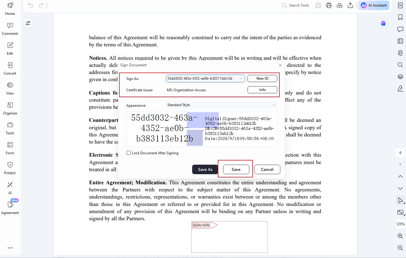 edit digital signature properties