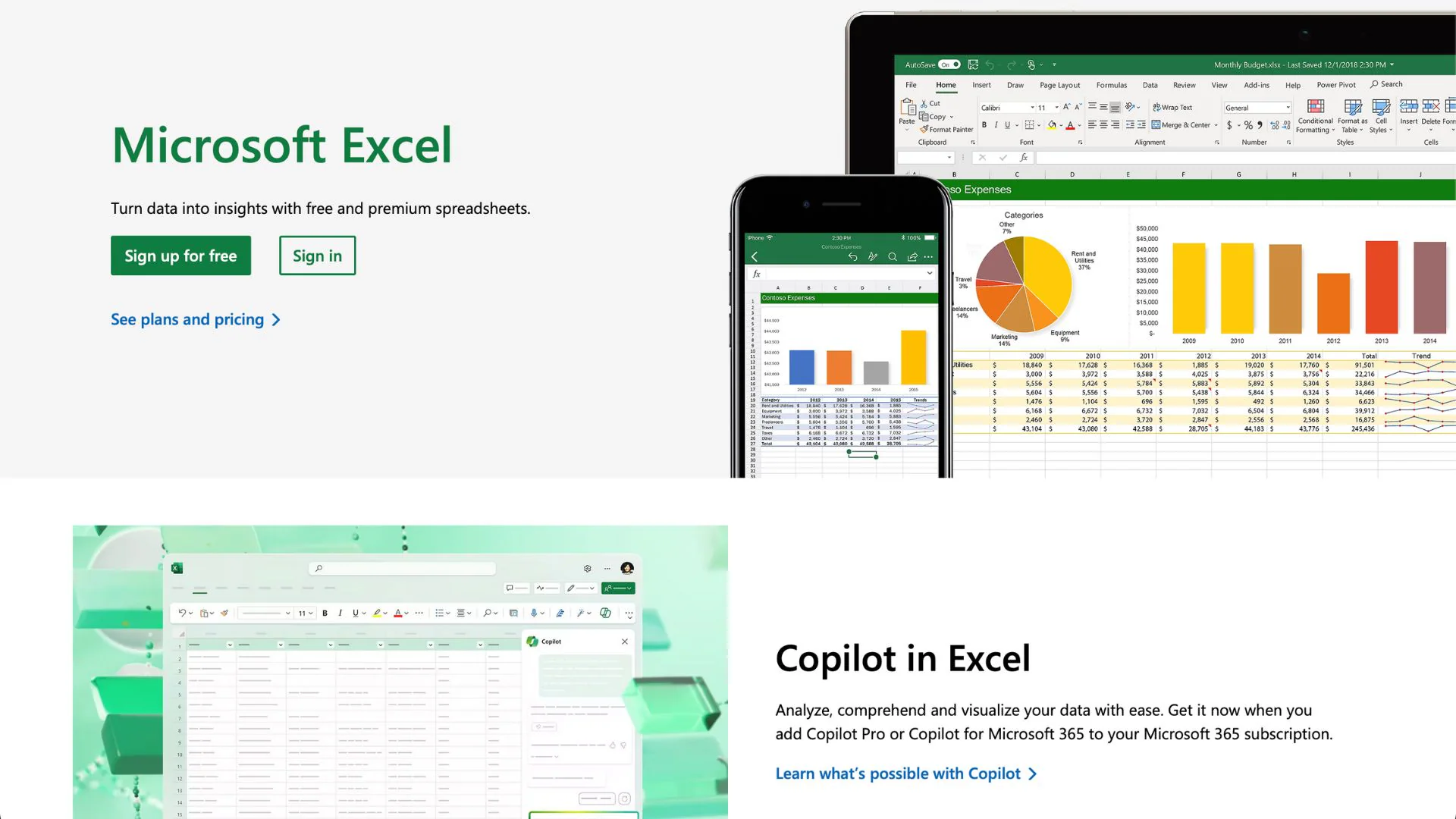 microsoft excel homepage