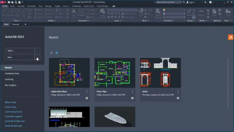 autocad user interface