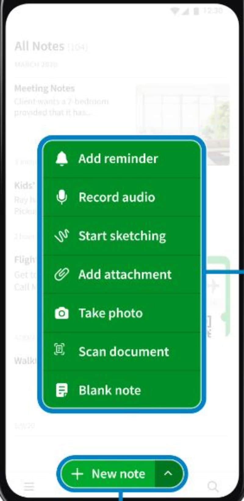 evernote user interface