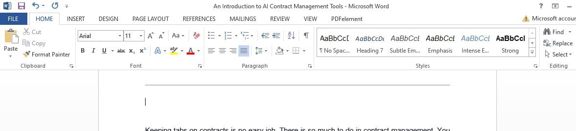 microsoft word home tab