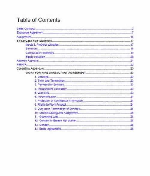 generated table of contents in adobe acrobat