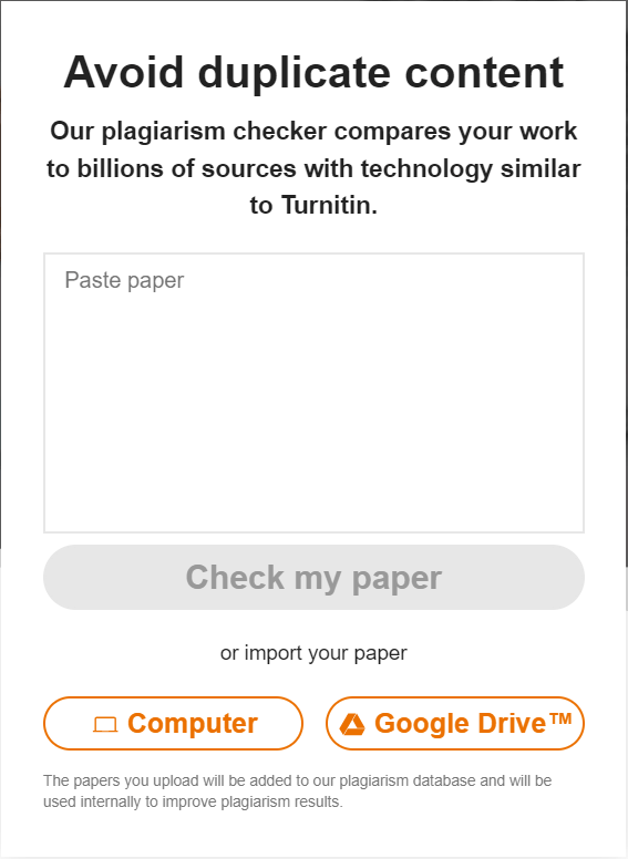 easybib plagiarism checker user interface