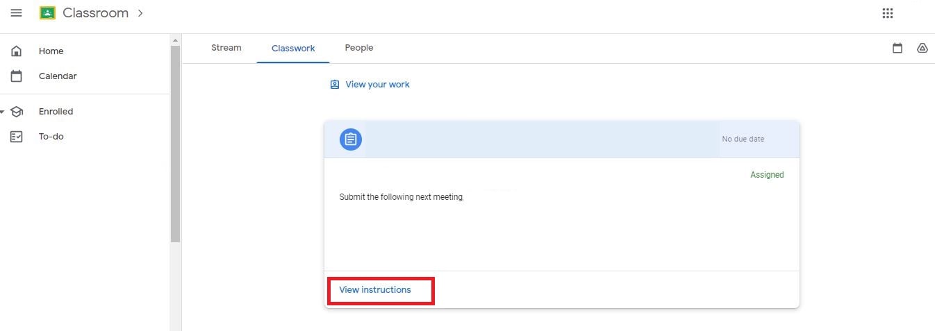 google classroom assignment