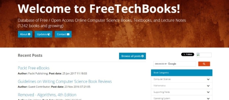 freetechbooks Webseite für kostenlose Online-Lehrbücher