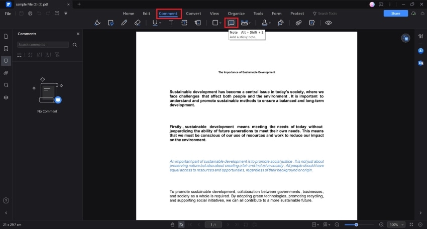 adding notes to pdf using pdfelement