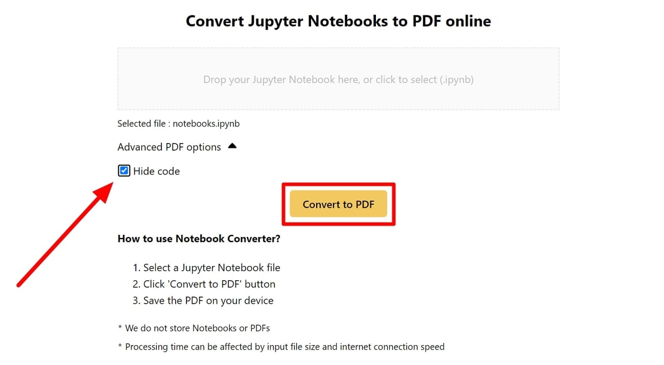 convert notebook file to pdf