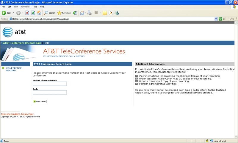 at&t teleconference