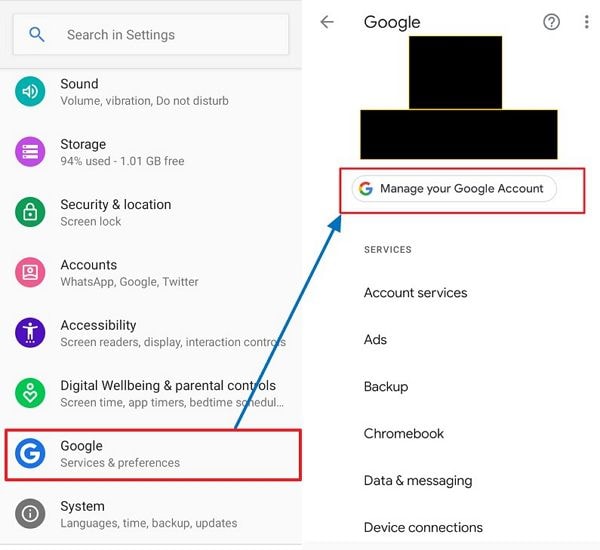 google password manager android