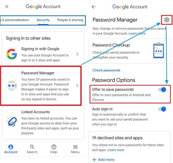 google password manager app