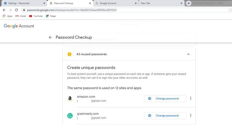 google password storage