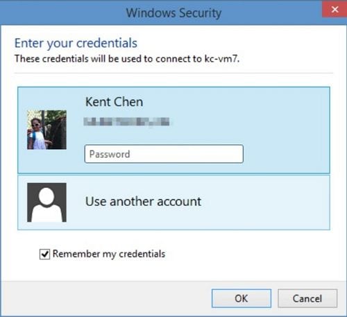 how to save password in the remote desktop connection manager