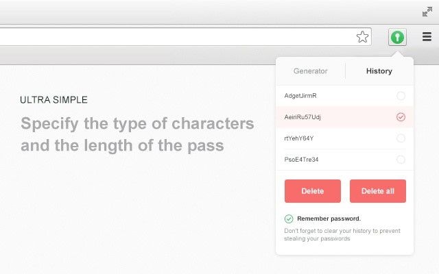 chrome extension password generator