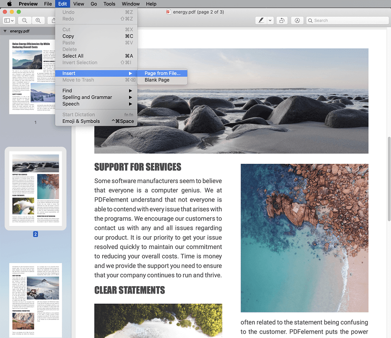 how to put pictures in pdf file mac