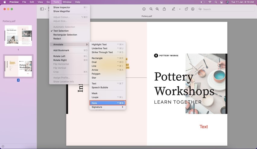 how to add notes to a pdf on mac