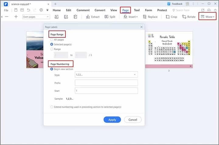 Add Page Labels to PDF by PDFelement