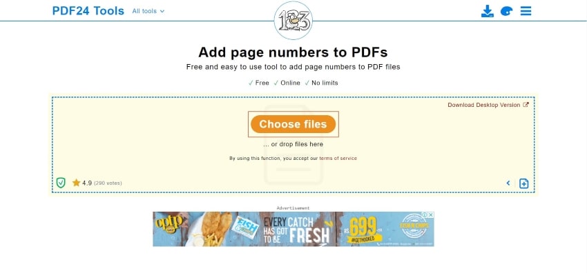 add page numbering to pdf online