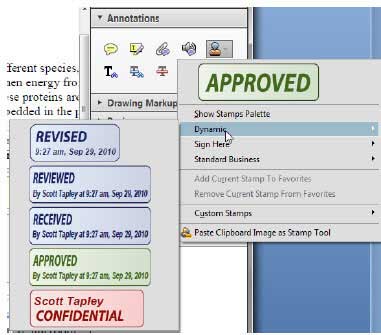 ajouter cachet PDF avec l'Acrobat