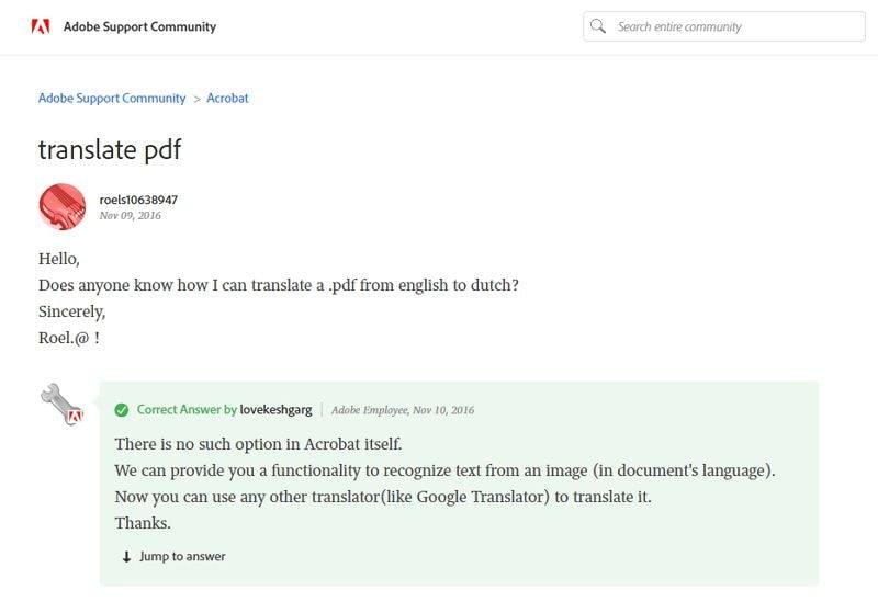 Adobe PDF Übersetzer