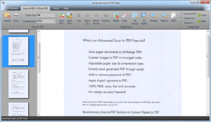 advanced scan to pdf free