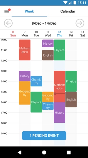 calendrier étudiant