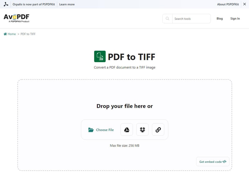 AvePDF PDF to TIFF