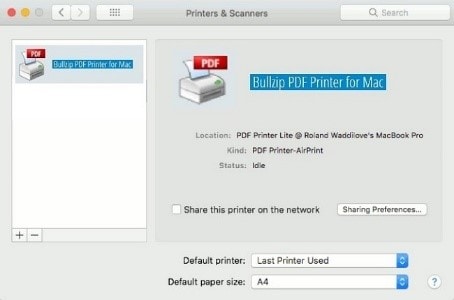 печать pdf Mac
