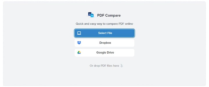 Compare PDF Files Online Using PDF Compare
