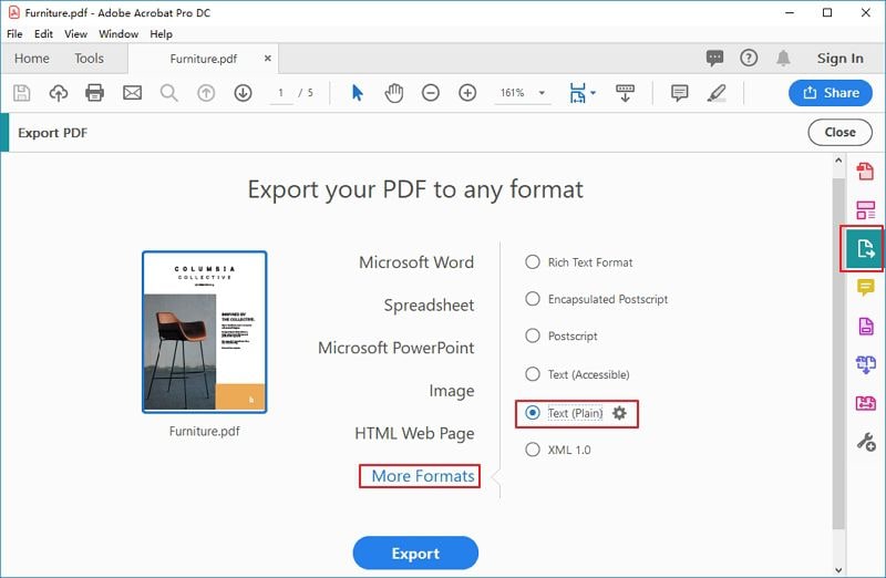 adobe convert scanned pdf to text
