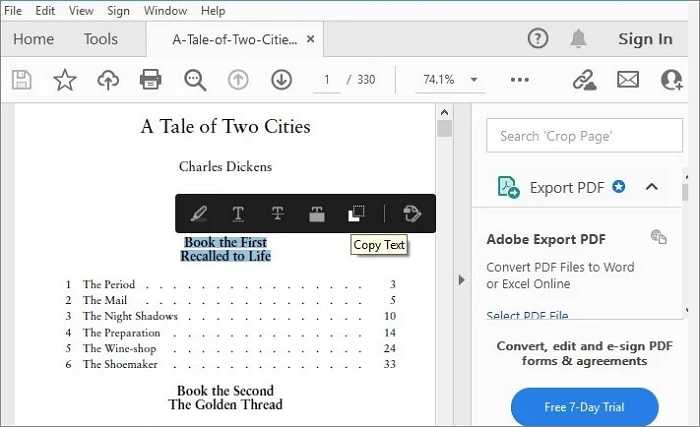 Copy Text from PDF to Word