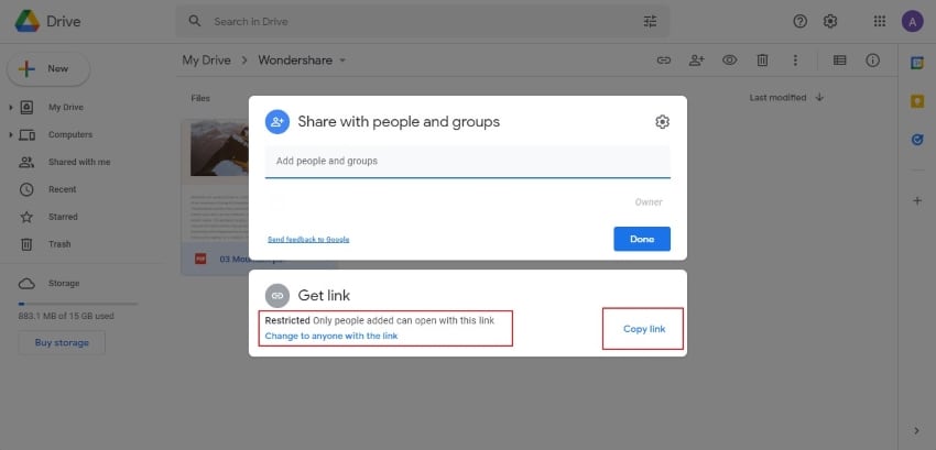 create a url for a pdf google drive